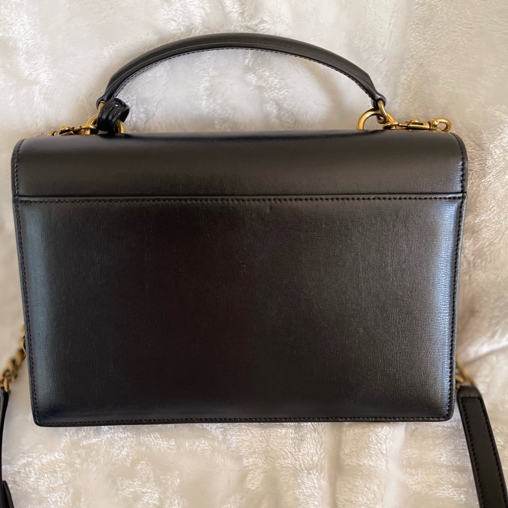 ⭐️Authentic Saint Laurent YSL Medium Sunset Top Handle Black and Gold Handbag ⭐️ - Picture 12 of 15